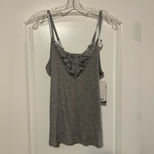RACHEL Rachel Roy Gray Lace Detail Top -  L